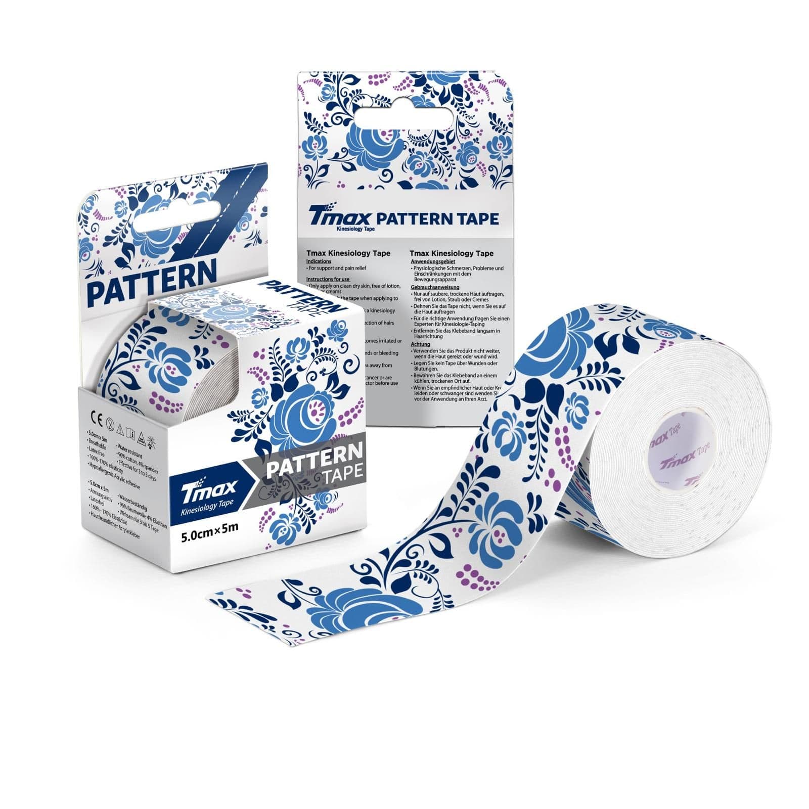 Tmax Gzhel Tape 5 cm x 5 m – Mavi Desenli Kinesio Bant