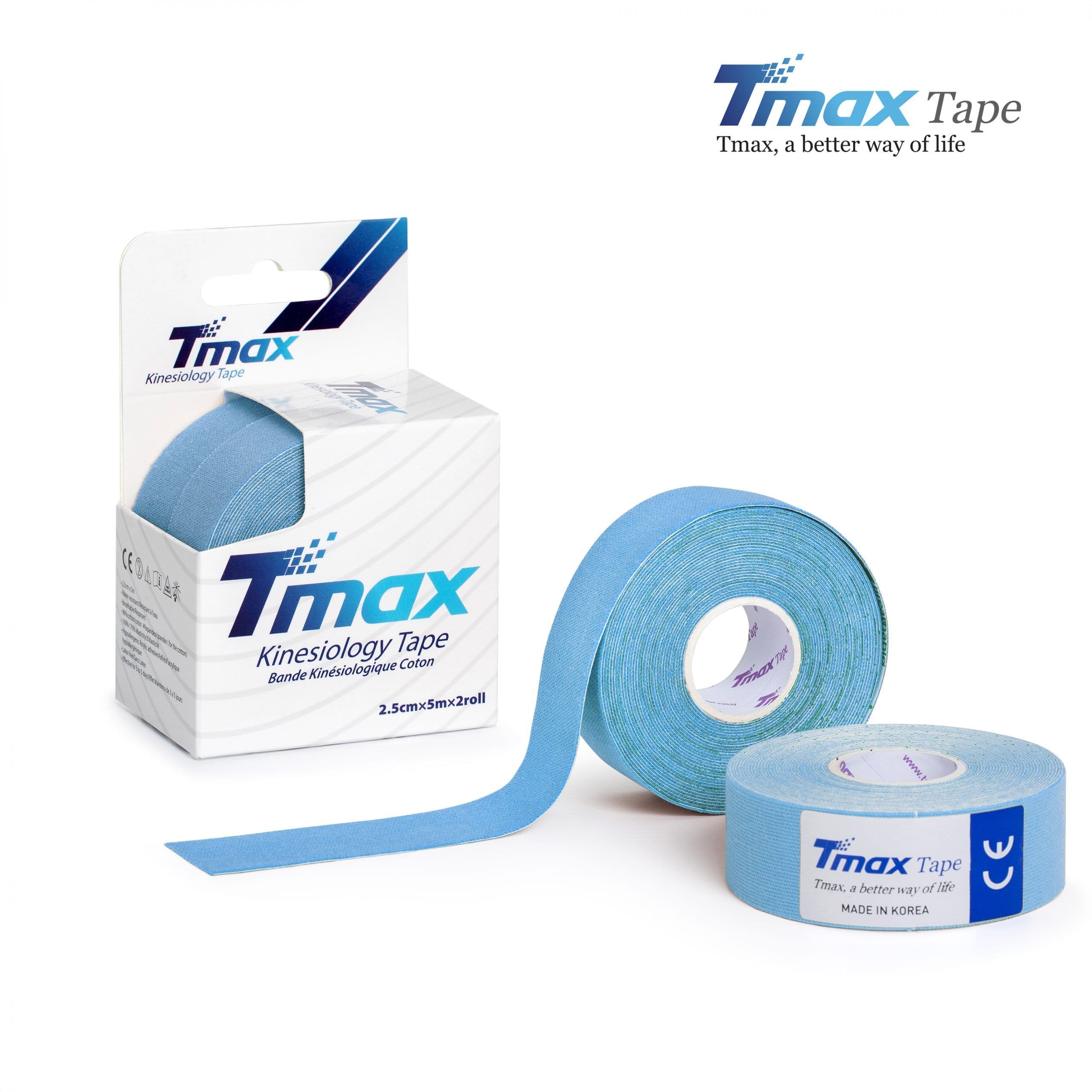 Tmax Kinesio Tape Ağrı Bandı 2,5 Cm x 5 Metre Mavi Renk - 2 Adet