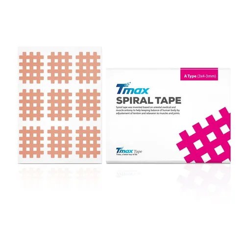 Tmax Kinesio Tape Spiral Bant, A Tipi - 20 Yapraklık Kutu Kinesiyoloji Bandı