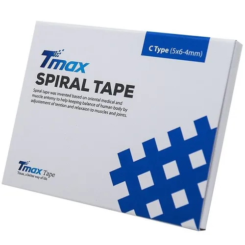 Tmax Kinesio Tape Spiral Bant, C Tipi - 20 Yapraklık Kutu Kinesiyoloji Bandı