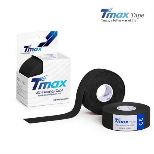 Tmax Kinesio Tape Ağrı Bandı 2,5 Cm x 5 Metre Siyah Renk - 2 Adet