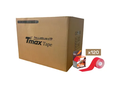 Tmax Kinesio Tape Ağrı Bandı 5 Cm x 5 Metre Kırmızı Renk - 120'li Paket