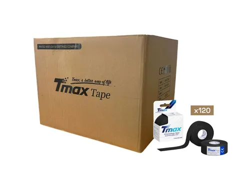 Tmax Kinesio Tape Ağrı Bandı 2,5 Cm x 5 Metre Siyah Renk – 2 Adet - 120'li Paket