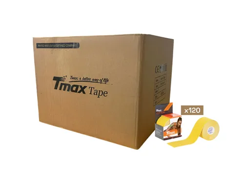 Tmax Kinesio Tape Ağrı Bandı 5 Cm x 5 Metre Sarı Renk - 120'li Paket