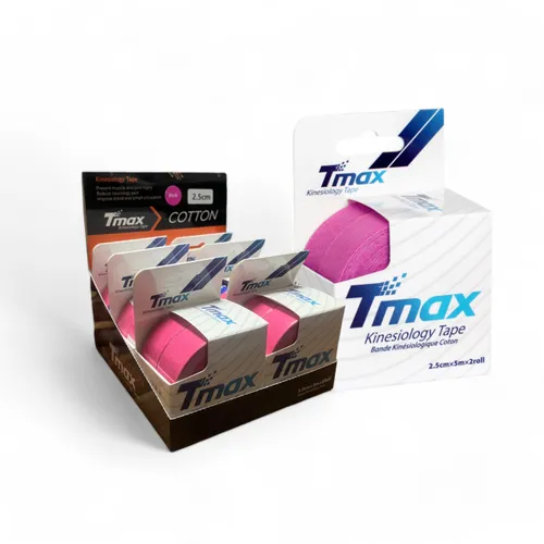 Tmax Kinesio Tape Ağrı Bandı 2,5 Cm x 5 Metre Pembe Renk – 2 Adet - 6 Lı Kutu