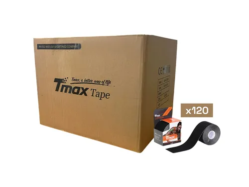 Tmax Kinesio Tape Ağrı Bandı 5 Cm x 5 Metre Siyah Renk - 120'li Paket