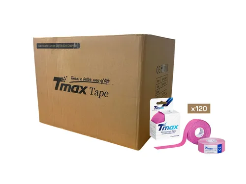 Tmax Kinesio Tape Ağrı Bandı 2,5 Cm x 5 Metre Pembe Renk – 2 Adet - 120'li Paket